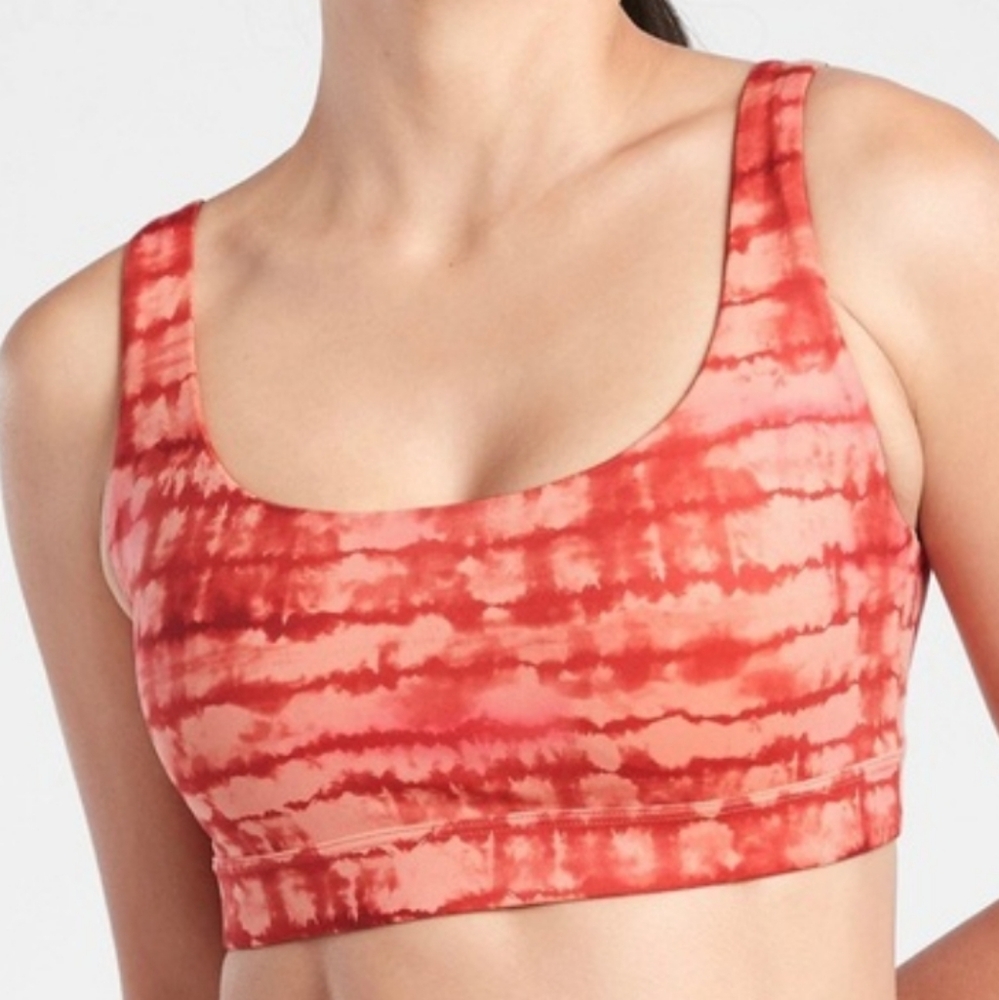 ATHLETA Exhale Printed Tahiti Island Coral Sports Bra